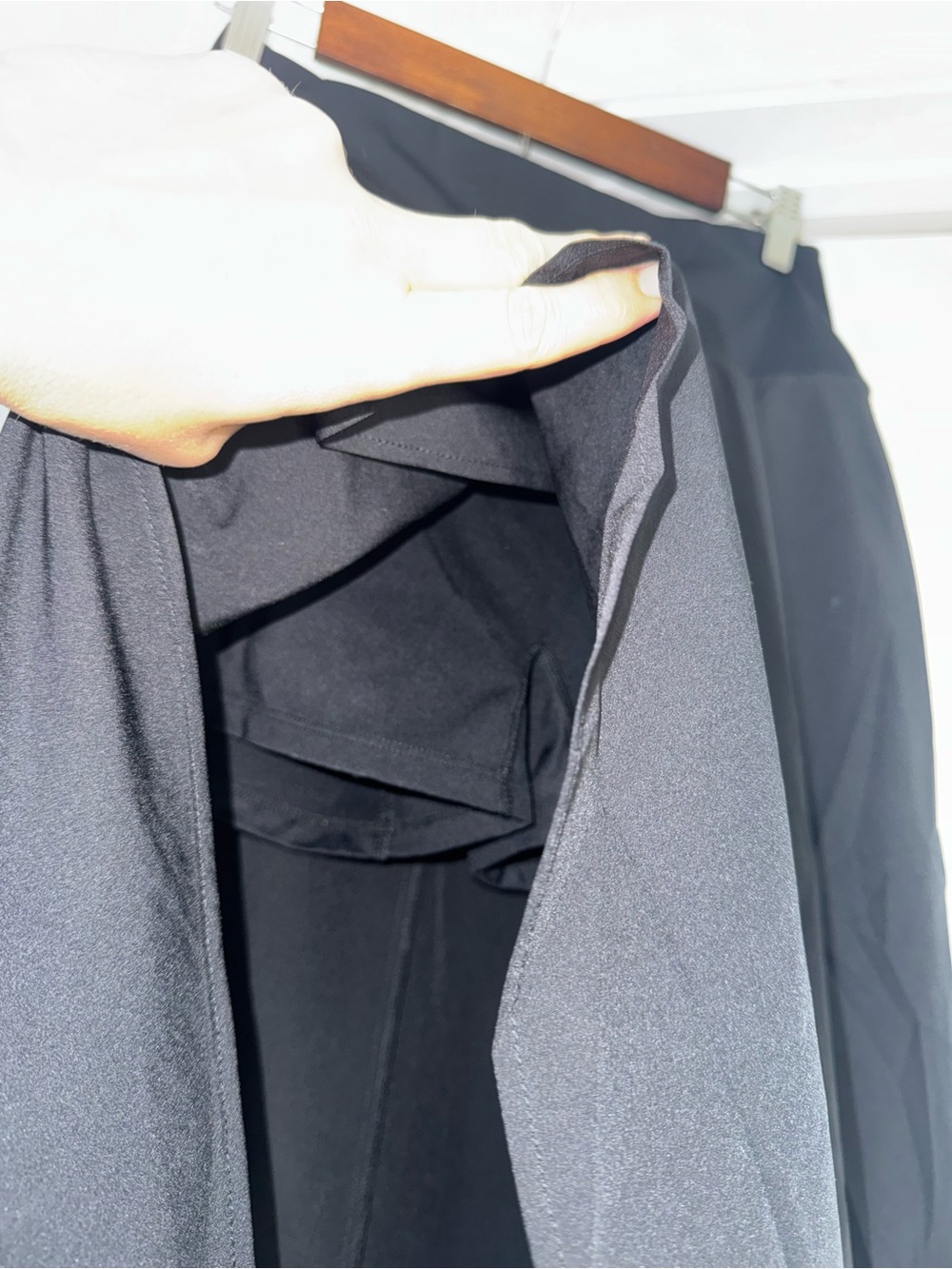 NWT Halara Breezefull High-Low High Waisted Ruffle 2-in-1 Maxi Skirt Black M 8 - Picture 7 of 11